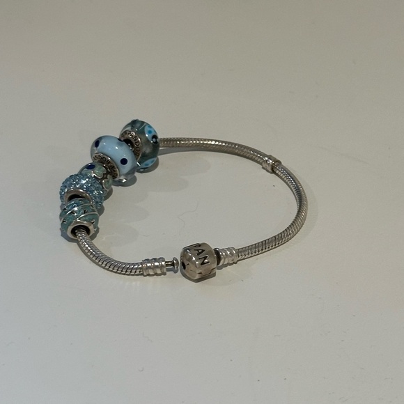 Pandora Silver Charm Bracelet with Blue Accents - Picture 2 of 2